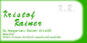 kristof rainer business card