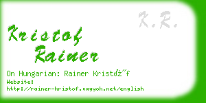 kristof rainer business card